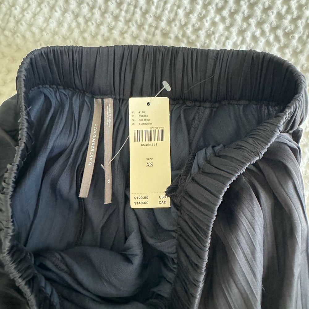 Anthropologie Black Pleated Midi Skirt - Picture 2 of 2